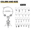 23Pcs 23 Styles Brass Wine Glass Charms AJEW-GL00003-2