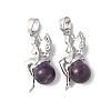 Natural Amethyst Pendants G-L512-E12-1