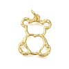 Hollow Bear Rack Plating Brass Pendants KK-I716-04G-1