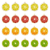 DICOSMETIC 40Pcs 4 Colors Light Gold Alloy Enamel Pendants ENAM-DC0001-16-1