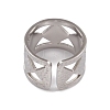 304 Stainless Steel Rhombus Open Cuff Rings for Women RJEW-G285-31P-3