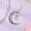 Alloy Moon & Glass Pendant Decorations HJEW-JM02689-04-1