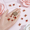 12Pcs 3 Styles Brass Enamel Sacred Heart of Jesus Links Connector Charms KK-SC0007-86-3