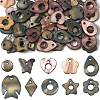 50Pcs Natural Freshwater Dyed Shell Pendants SHEL-FS0001-17-1
