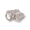 Brass Micro Pave Clear Cubic Zirconia Butterfly Charms ZIRC-F132-43P-3