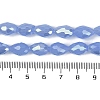 Opaque Solid Color Electroplate Glass Beads Strands X-EGLA-N013-J6mm-B06-4