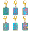 6Pcs 6 Styles Tarot Alloy Pendant Locking Stitch Markers HJEW-HY00013-1