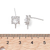 Brass Micro Pave Cubic Zirconia Studs Earrings Fiinding KK-K360-29P-3