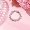 Natural Apatite Beaded Stretch Rings for Women RJEW-JR00868-03-1