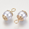 ABS Plastic Imitation Pearl Pendants KK-N235-017-4