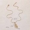 304 Stainless Steel Crystal Rhinestone Leaf Pendant Necklace for Women EA5078-5