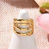 304 Stainless Steel Multilayer Open Cuff Rings for Women LS-RJEW-Z077-01G-05-2