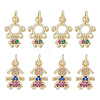 DICOSMETIC 8Pcs 2 Style Brass Micro Pave Cubic Zirconia Charms KK-DC0003-16-1