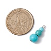 Synthetic Turquoise Dyed Round Beaded Pendants PALLOY-JF02867-11-2