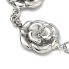 Stainless Steel Flower Link Chain Bracelets for Women BJEW-A033-03P-2