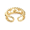 Rack Plating Brass Micro Pave Cubic Zirconia Open Cuff Rings for Women RJEW-U026-02G-03-3