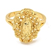 Oval with Saint Rack Plating Brass Adjustable Rings for Women RJEW-I105-03G-01-2