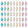 90Pcs 9 Colors Pearlized Glass Pearl Connector Charms PALLOY-TA0002-49A-12