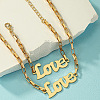 Word Love Alloy Pendant Necklaces & Link Bracelets Sets for Women FS-WG894A1-01-4