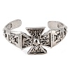 Cross with Skull Cuff Bangles BJEW-P337-06AS-2