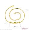European and American Fashion Brass Ball Chain Anklets For Ladies Summer Holiday AJEW-BB14793-G-3