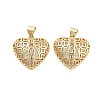 Brass Pave Clear Cubic Zirconia Pendants KK-U009-05F-G-1