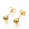 304 Stainless Steel Ball Stud Earrings EJEW-C501-10C-4