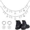4Pcs 2 Styles Brass Twisted Chains Boot Strap Chains & Alloy Shoes Charms Sets HJEW-BM0001-08-1