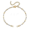 2Pcs Two Tone 304 Stainless Steel Oval Link Chains Bracelet Making AJEW-JB01665-3