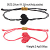 2Pcs Handwoven Polyester Heart Braided String Bracelets DI4678-4