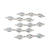 Brass Micro Pave Clear Cubic Zirconia Connector Charms KK-E068-VB395-2-1