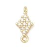 Brass Micro Pave Clear Cubic Zirconia Connector Charms LS-KK-Z094-08G-03-1