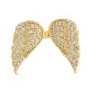 Wing Rack Plating Brass Micro Pave Cubic Zirconia Open Cuff Rings for Women RJEW-Z059-07G-2