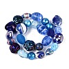 Handmade Foil Glass with Gold Sand Lampwork Beads Strands FOIL-Q002-08C-2