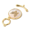 Brass Micro Pave Clear Cubic Zirconia Toggle Clasps KK-N254-92G-2