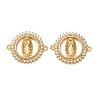 Brass Micro Pave Clear Cubic Zirconia Connector Charms CU-CBA4579-18G-1