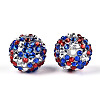 Independence Day Theme Round Resin Rhinestone Beads OACR-T028-66A-2