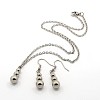304 Stainless Steel Gourd Jewelry Sets SJEW-F007-04-1