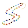 Brass Chain Pendant Necklace & Bracelets & Anklets Jewelry Sets SJEW-JS01201-12