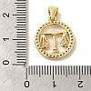 Zodiac Theme Brass Micro Pave Cubic Zirconia Pendants KK-M273-05I-G-3