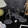 Assembled Hexagon Plastic Action Figure Display Stands with Adjustable Alloy Support Arm ODIS-WH0080-11B-4