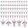 60Pcs 5 Styles Tibetan Style Alloy Butterfly Bead & ABS Plastic Pearl & Glass Pendants PALLOY-CA00015-1