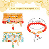   2 Sets 2 Style Natural Dyed Malaysia Jade & Agate & Glass Seed Beaded Stretch Bracelets Set BJEW-PH0004-29-2