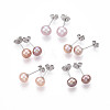 Pearl Ball Stud Earrings EJEW-Q701-01A-02-2