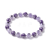 Round with Cross Acrylic & Handmade Evil Eye Lampwork Beaded Stretch Bracelets for Women BJEW-JB10186-3