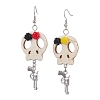 Halloween Theme Brass Dangle Earrings EJEW-JE06039-S-3