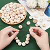   100Pcs Printed Wood European Beads WOOD-PH0002-88A-3