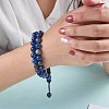 Natural Lapis Lazuli Braided Bead Bracelet BJEW-SW00001-10-5