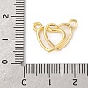 Brass Interlocking Heart Connector Charms KK-V016-10G-3
