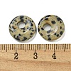 Natural Dalmatian Jasper Donut/Pi Disc Charms G-G142-02I-3